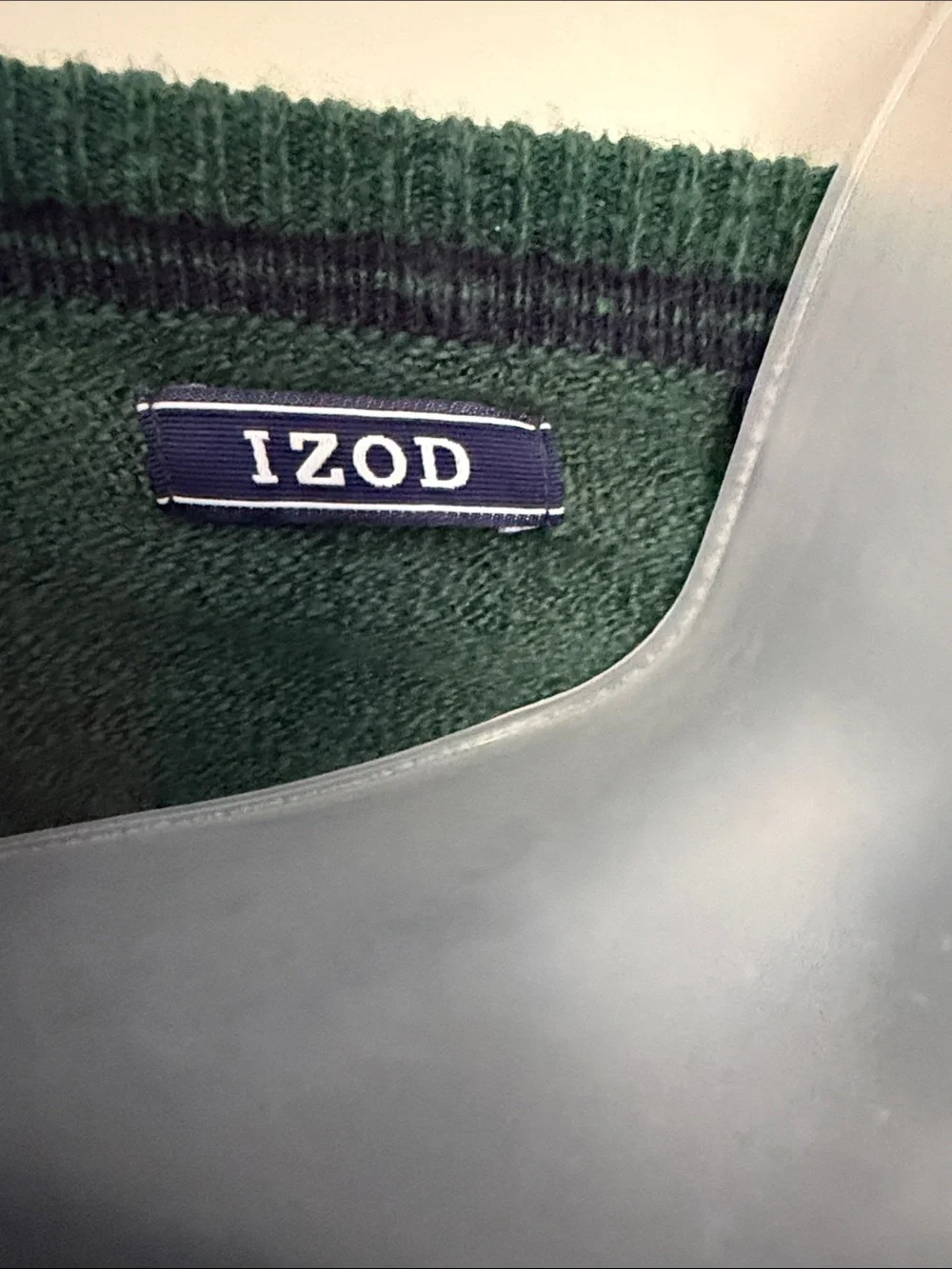 NWT IZOD sweater XL green with blue stripes